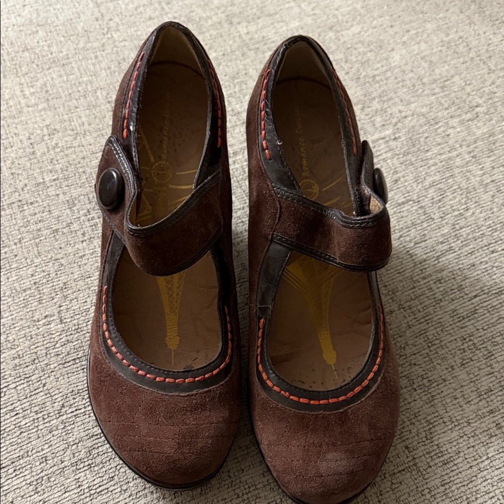 J-41 Chocolate and Ebony Mary Jane Flats